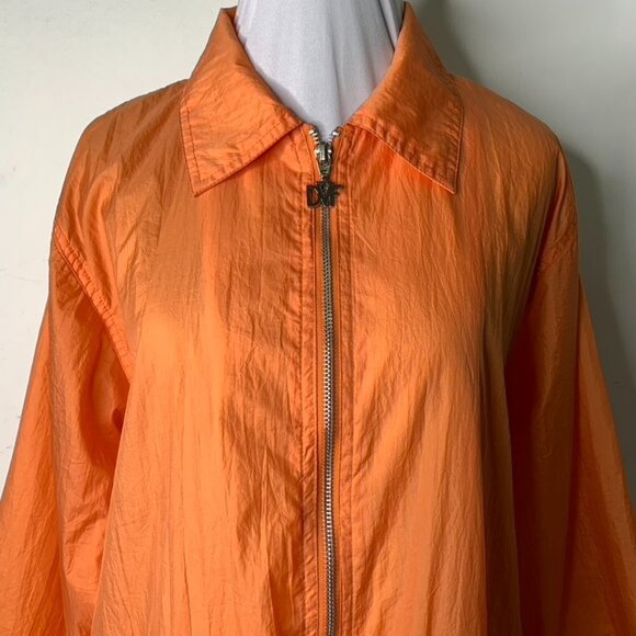Diane von Furstenberg The Color Authority Orange 100% Nylon Lightweight Jacket M - Picture 2 of 16